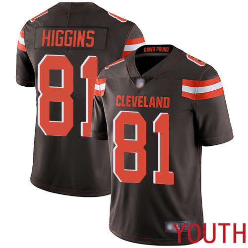 Cleveland Browns Rashard Higgins Youth Brown Limited Jersey #81 NFL Football Home Vapor Untouchable